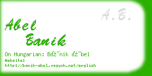 abel banik business card